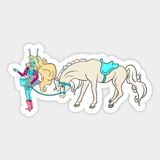 Western Fun Gilly And Her Horse Rio Sticker